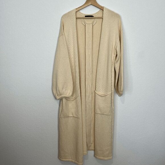 Hatch Maternity Tova Ivory Luxe Knit Long Cardigan Sweater Women's One Size - Picture 2 of 6